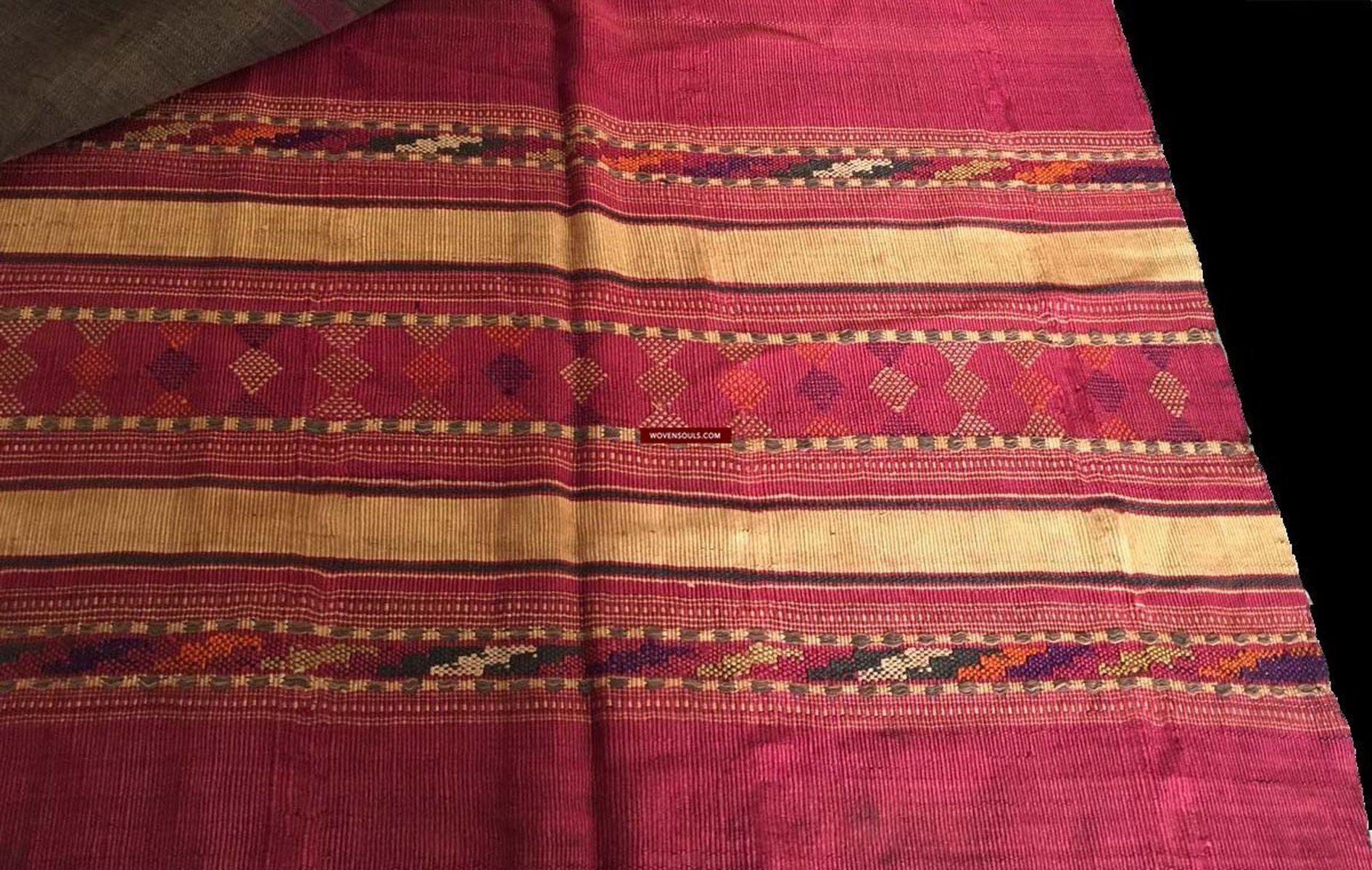 865 SOLD - Gorgeous Antique Waziri Shawl with Embroidery-WOVENSOULS-Antique-Vintage-Textiles-Art-Decor