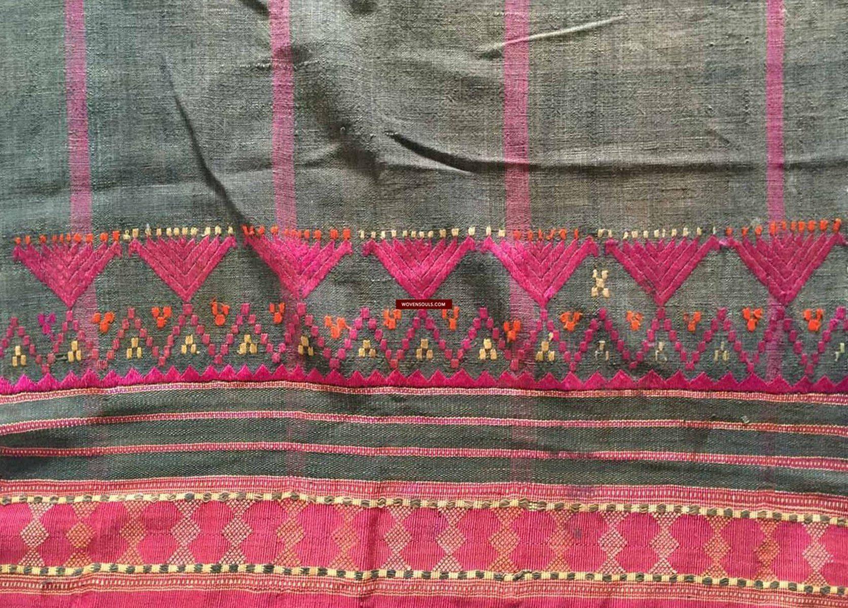 865 SOLD - Gorgeous Antique Waziri Shawl with Embroidery-WOVENSOULS-Antique-Vintage-Textiles-Art-Decor