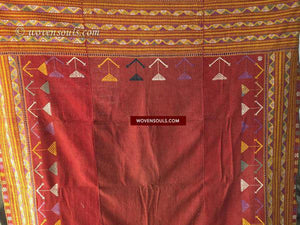 867 SOLD Vintage Rajasthan Wedding Shawl Textile Art-WOVENSOULS-Antique-Vintage-Textiles-Art-Decor