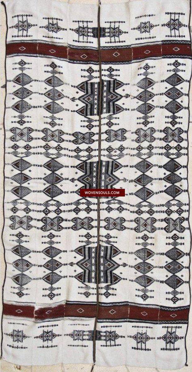 870 Antique Fulani Shawl Blanket-WOVENSOULS-Antique-Vintage-Textiles-Art-Decor