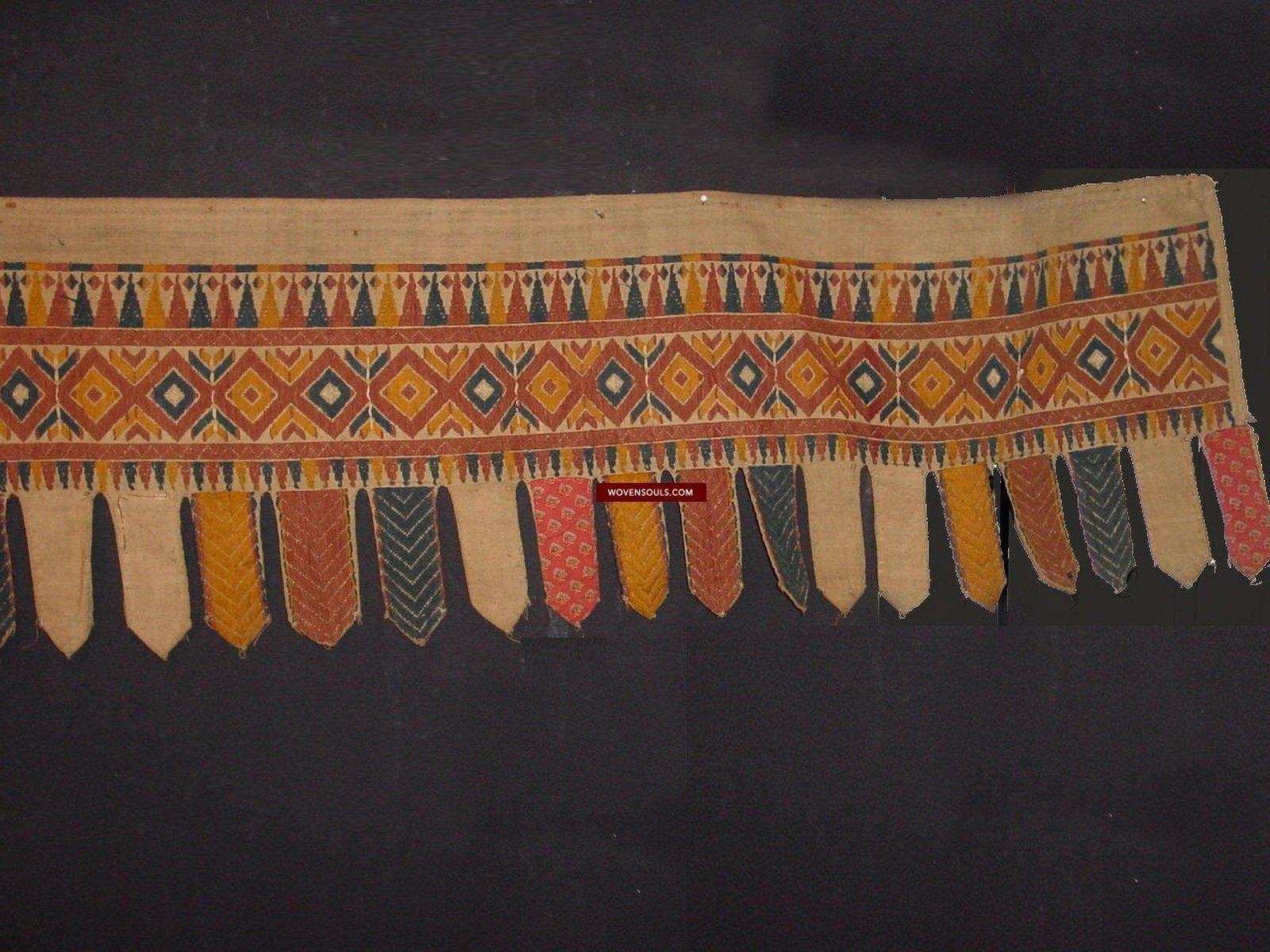 872 Antique Sumatra Tirai ceremonial cloth Banner Textile-WOVENSOULS-Antique-Vintage-Textiles-Art-Decor