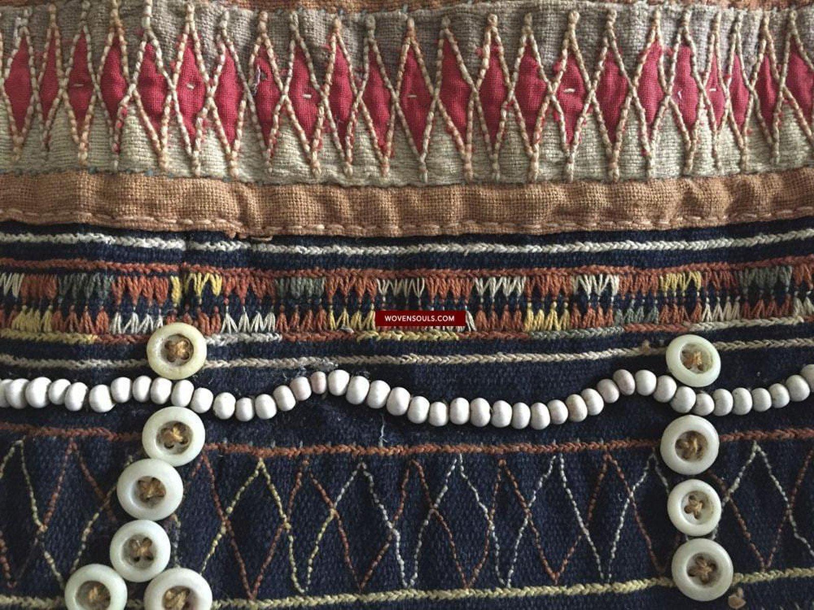 875 SOLD Vintage Akha Tunic Jacket with Superb Embroidery-WOVENSOULS-Antique-Vintage-Textiles-Art-Decor