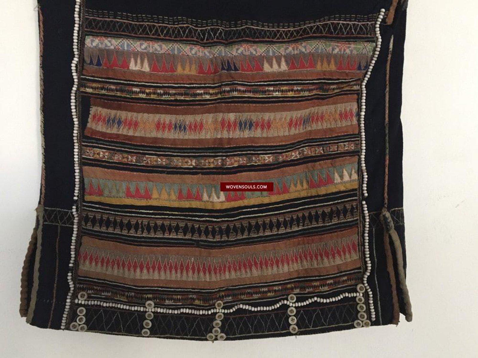 875 SOLD Vintage Akha Tunic Jacket with Superb Embroidery-WOVENSOULS-Antique-Vintage-Textiles-Art-Decor