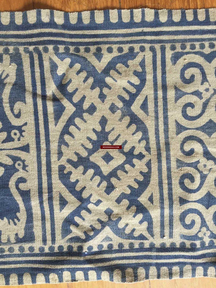 879 SOLD - Antique Toraja Sarita Wax-Resist Dye Ceremonial Banner-WOVENSOULS-Antique-Vintage-Textiles-Art-Decor