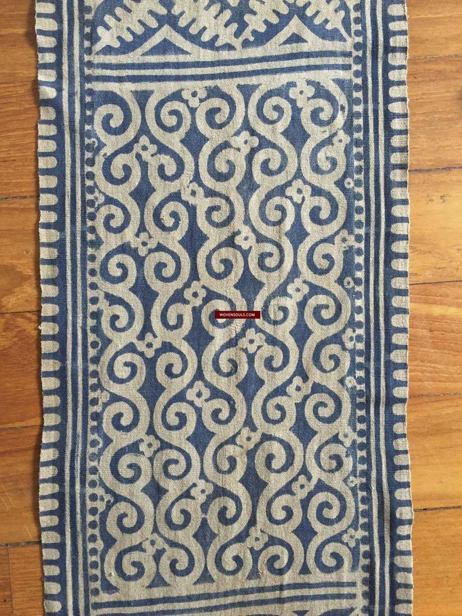 879 SOLD - Antique Toraja Sarita Wax-Resist Dye Ceremonial Banner-WOVENSOULS-Antique-Vintage-Textiles-Art-Decor