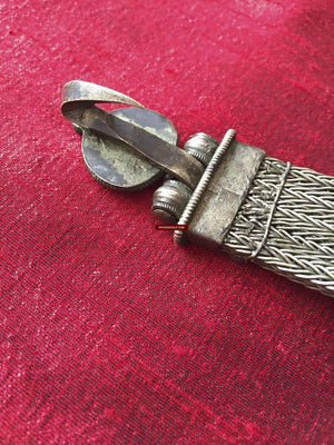893 Rare Antique Silver Gyenzen - Tibetan Noblewoman's Ornament-WOVENSOULS-Antique-Vintage-Textiles-Art-Decor