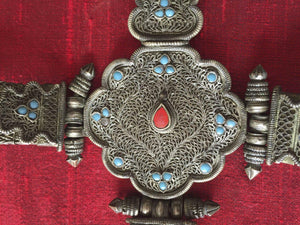 893 Rare Antique Silver Gyenzen - Tibetan Noblewoman's Ornament-WOVENSOULS-Antique-Vintage-Textiles-Art-Decor