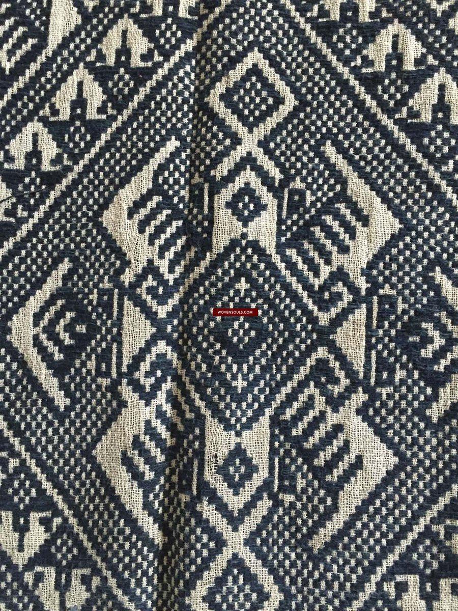 899 Vintage Tai Sam Neua Laotiano Tessitura in cotone filato a mano-WOVENSOULS-Arredamento artistico-tessile-vintage-antico