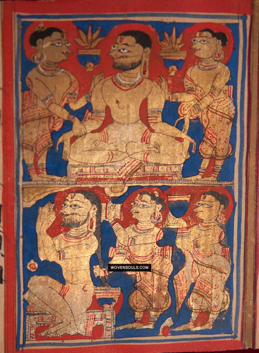 9003 Ancient Jain Kalpasutra Mansucript - 88 folios-WOVENSOULS Antique Textiles &amp; Art Gallery