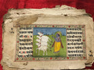 9009 Illuminated Sanskrit Manuscript with 1 miniature painting - Krishnayan-WOVENSOULS-Antique-Vintage-Textiles-Art-Decor