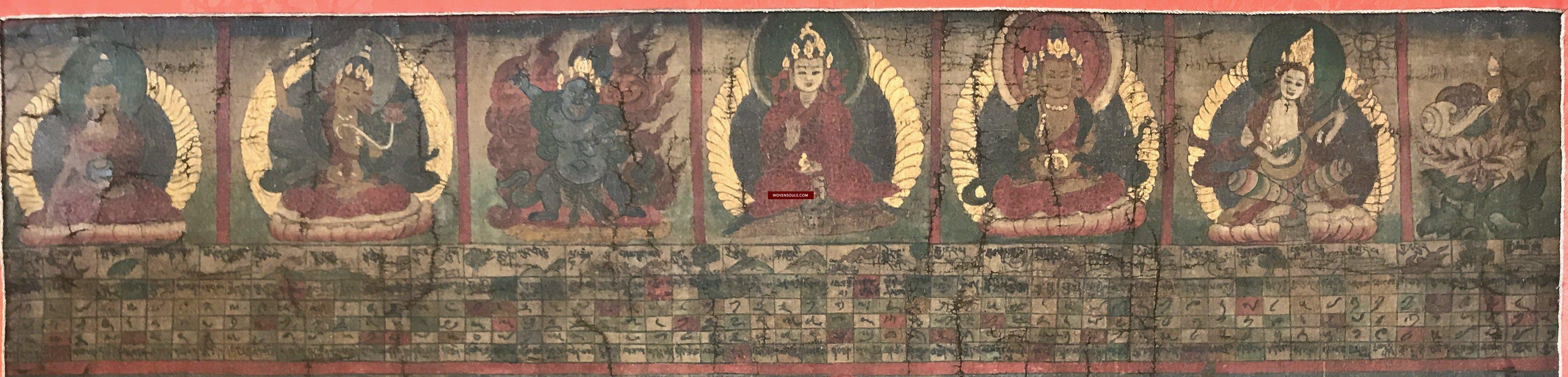 9013 Antique Tibetan Astrological Calendar - MASTERPIECE-WOVENSOULS-Antique-Vintage-Textiles-Art-Decor