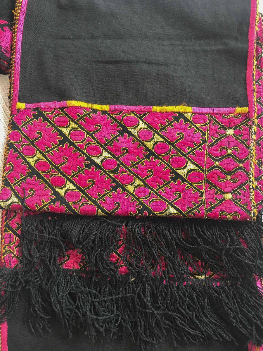 909 SOLD Antique Wedding Turban with Double Sided Embroidery - Swat Valley Textile-WOVENSOULS-Antique-Vintage-Textiles-Art-Decor