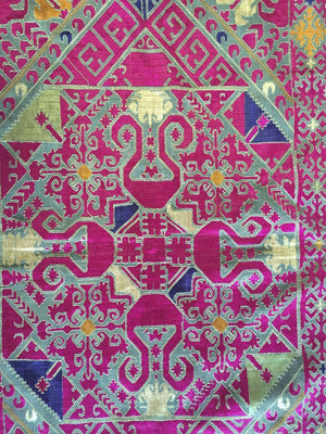 911 Museum Quality Antique Silk EMbroidery Pillow Case - Swat Valley-WOVENSOULS-Antique-Vintage-Textiles-Art-Decor