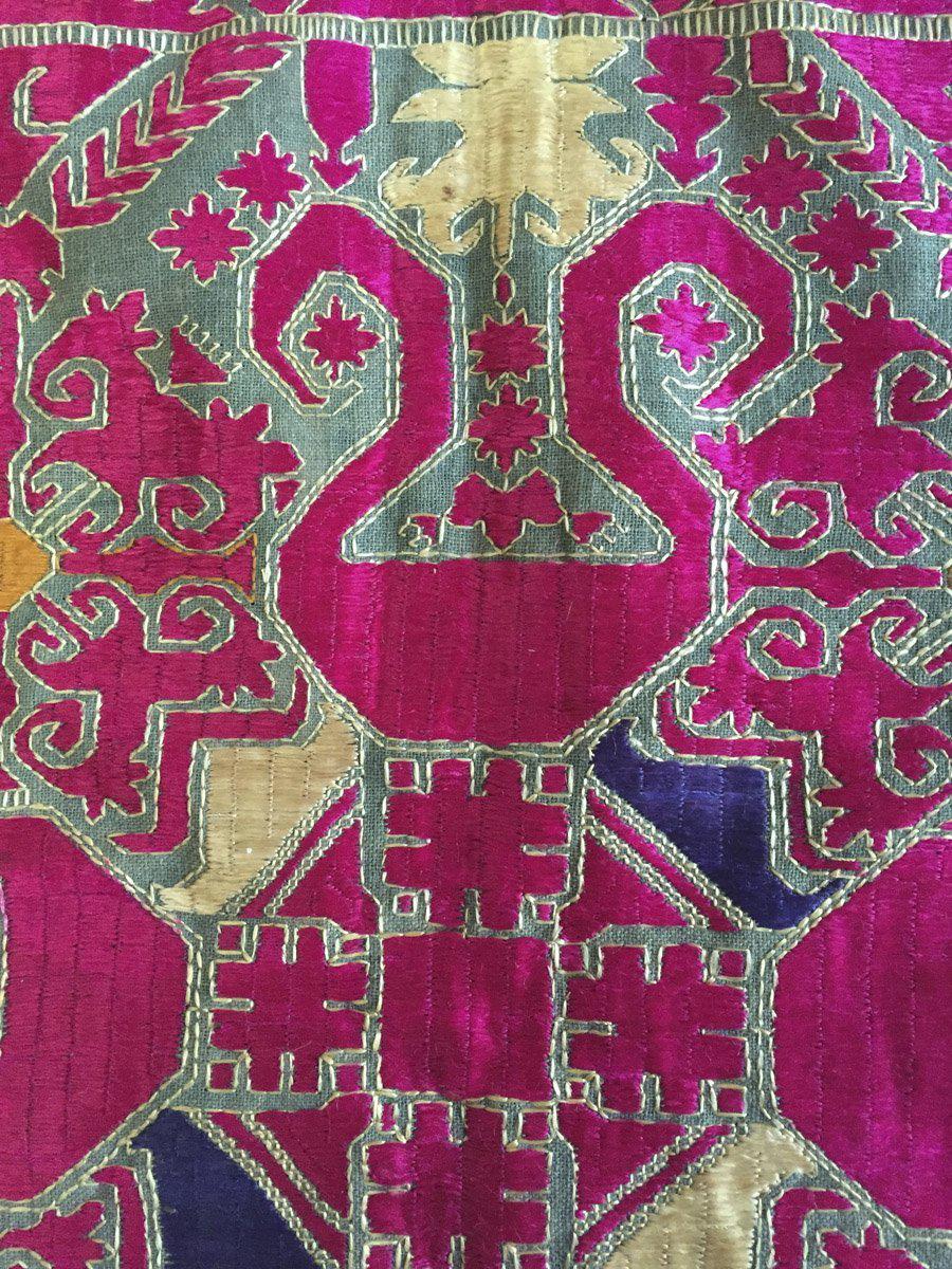 911 Museum Quality Antique Silk Embroidery Pillow Case - Swat Valley-WOVENSOULS Antique Textiles &amp; Art Gallery