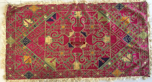 911 Museum Quality Antique Silk EMbroidery Pillow Case - Swat Valley-WOVENSOULS-Antique-Vintage-Textiles-Art-Decor
