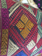 918 Antique Kohistan Embroidered Scarf Textile with Superb beaded Tassels-WOVENSOULS-Antique-Vintage-Textiles-Art-Decor