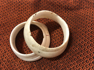 922 Old Ethnic Jewelry - Pair of Conch Shell Bangles from Ladakh - SOLD-WOVENSOULS-Antique-Vintage-Textiles-Art-Decor