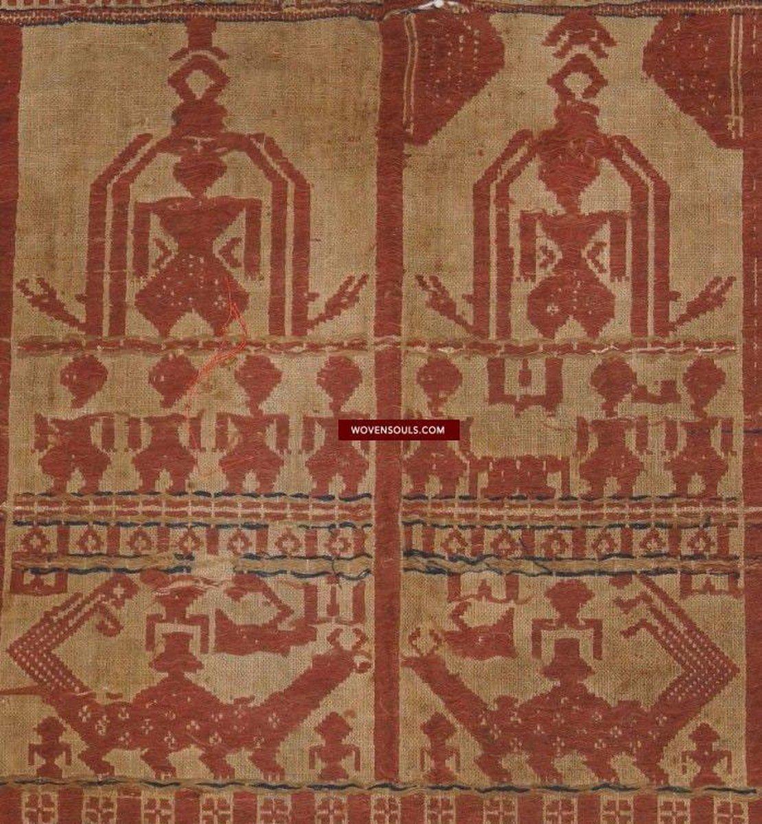 929 Superb Antique Semangka Tampan Shipcloth Sumatra Textile - 1700s-WOVENSOULS-Antique-Vintage-Textiles-Art-Decor