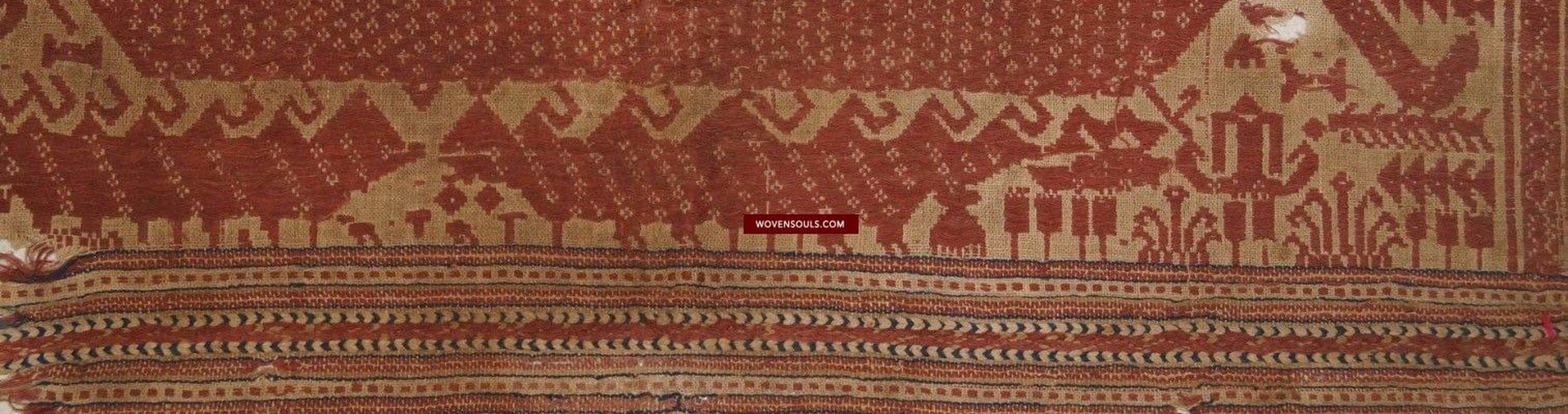 929 Superb Antique Semangka Tampan Shipcloth Sumatra Textile - 1700s-WOVENSOULS-Antique-Vintage-Textiles-Art-Decor