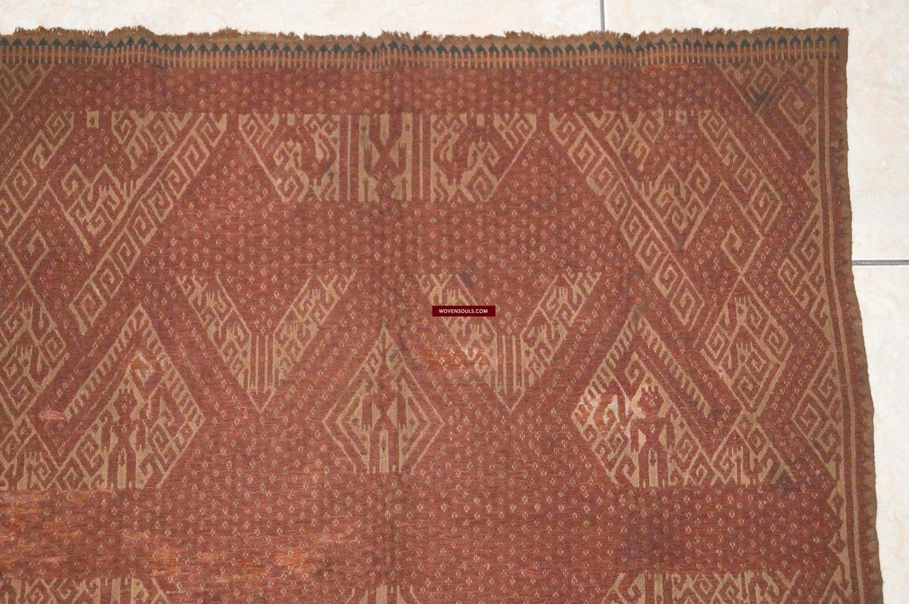 932 Antique Sumatra Tampan Shipcloth Textile Weaving-WOVENSOULS-Antique-Vintage-Textiles-Art-Decor