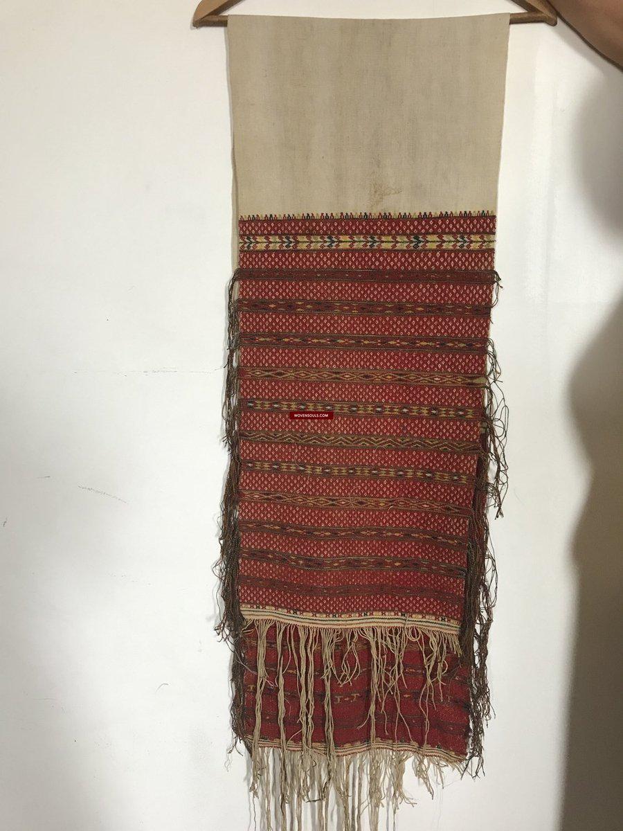 948 Old Hilltribe Tribal Textile Head / Shoulder Cloth-WOVENSOULS-Antique-Vintage-Textiles-Art-Decor