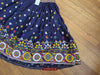 987-A Vintage Blue Gujarati Embroidered Skirt-WOVENSOULS-Antique-Vintage-Textiles-Art-Decor