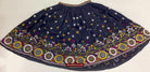 987-A Vintage Blue Gujarati Embroidered Skirt-WOVENSOULS-Antique-Vintage-Textiles-Art-Decor