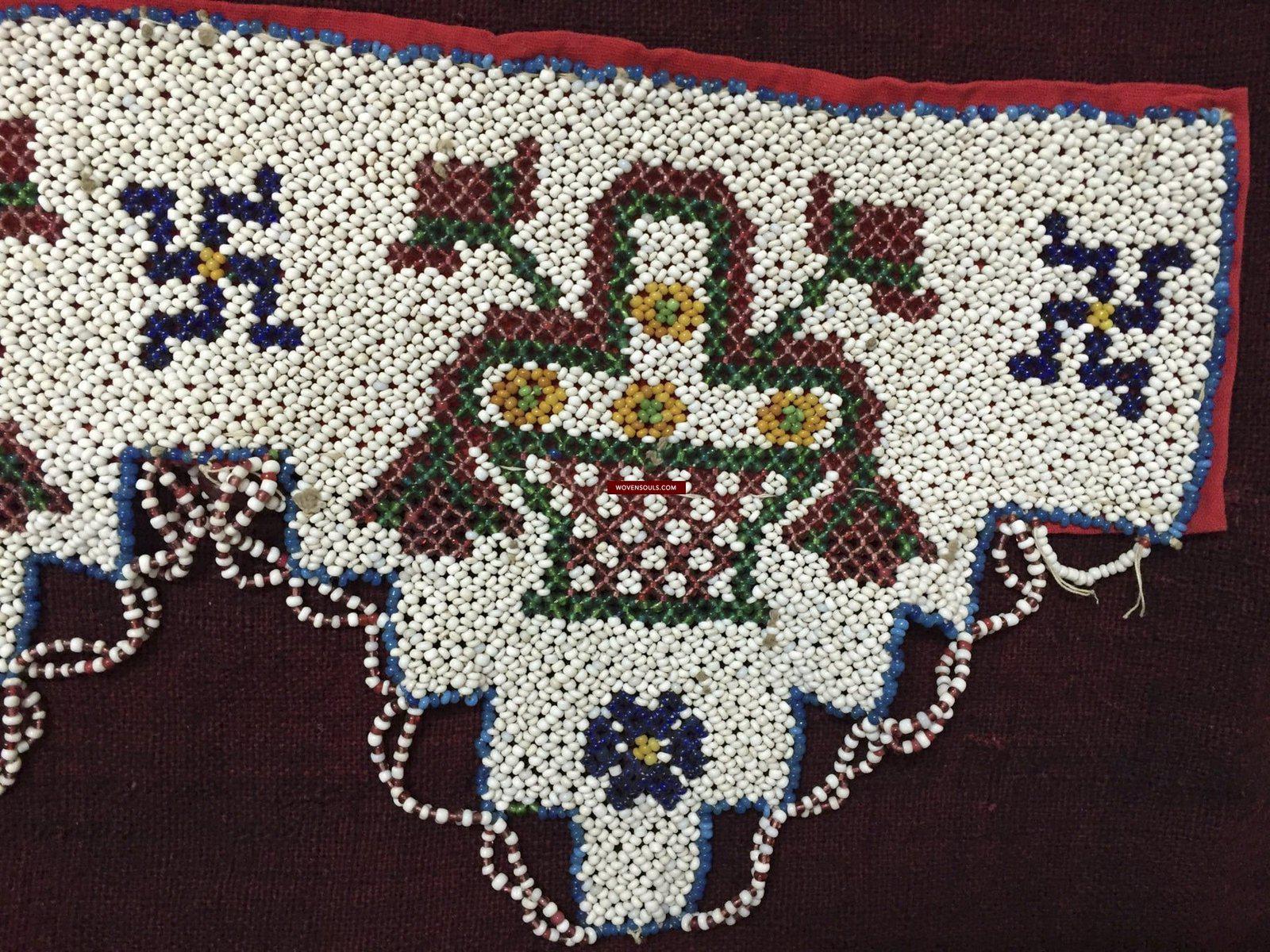 994 Textile de décoration murale perlée - Vintage Rabari Broderie du Gujarat-WOVENSOULS-Antique-Vintage-Textiles-Art-Décor