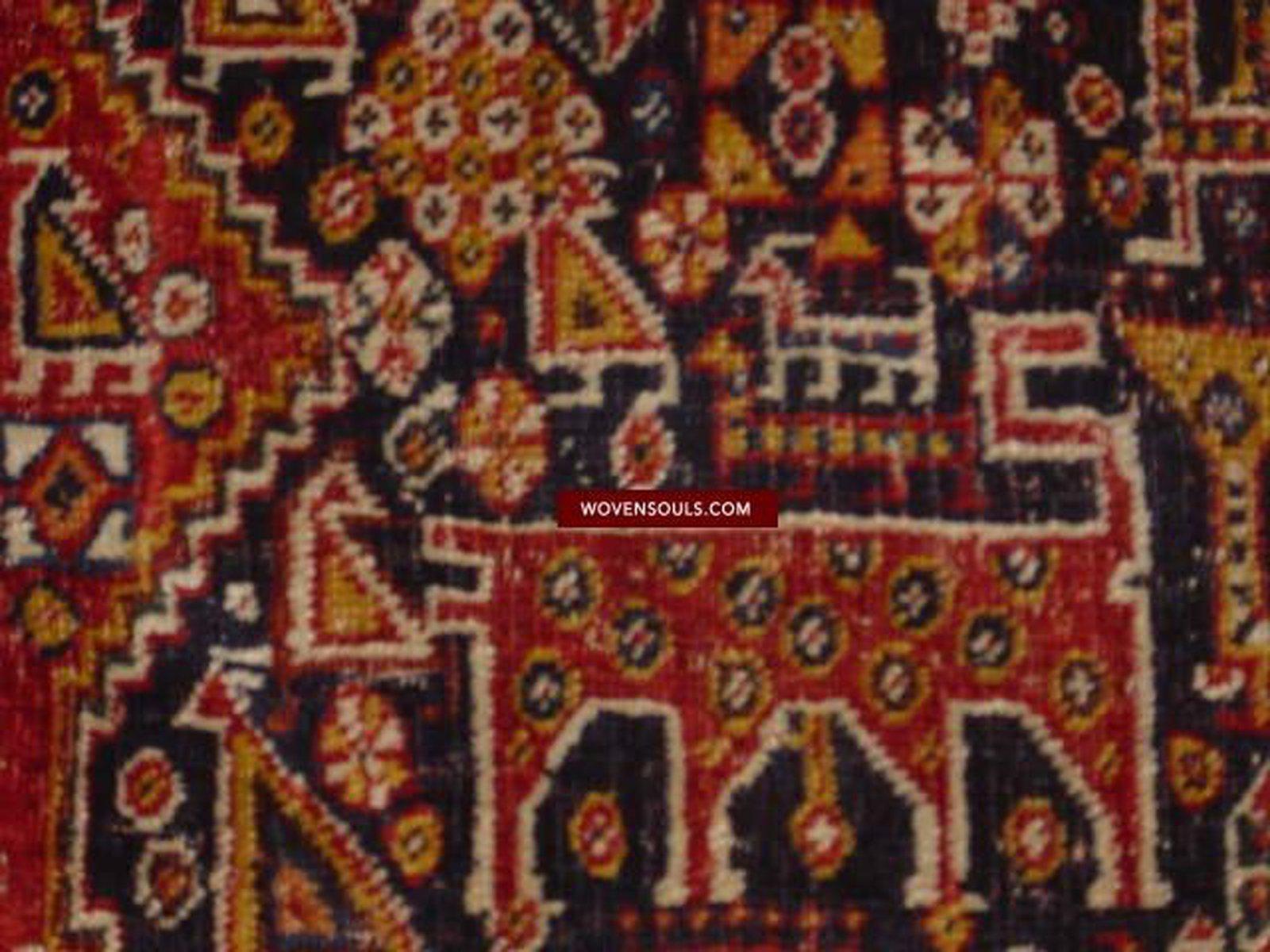 999 Antique Qashqai Tribal Rug with Shekarlu Influence - NFS-WOVENSOULS-Antique-Vintage-Textiles-Art-Decor