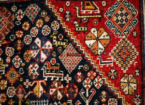 999 Antique Qashqai Tribal Rug with Shekarlu Influence - NFS-WOVENSOULS-Antique-Vintage-Textiles-Art-Decor