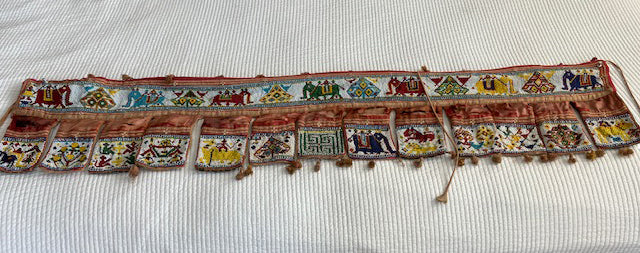 CAL-201 Vintage Beaded Toran Gujarat Door Decor-WOVENSOULS Antique Textiles &amp; Art Gallery