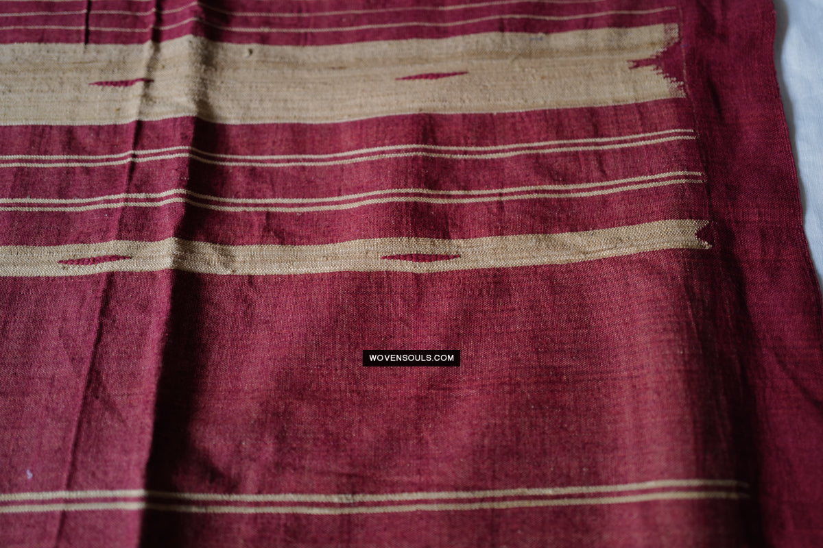 1725 - Orissa Tribal Koraput Kotpad Raw Silk Shawl-WOVENSOULS Antique Textiles &amp; Art Gallery