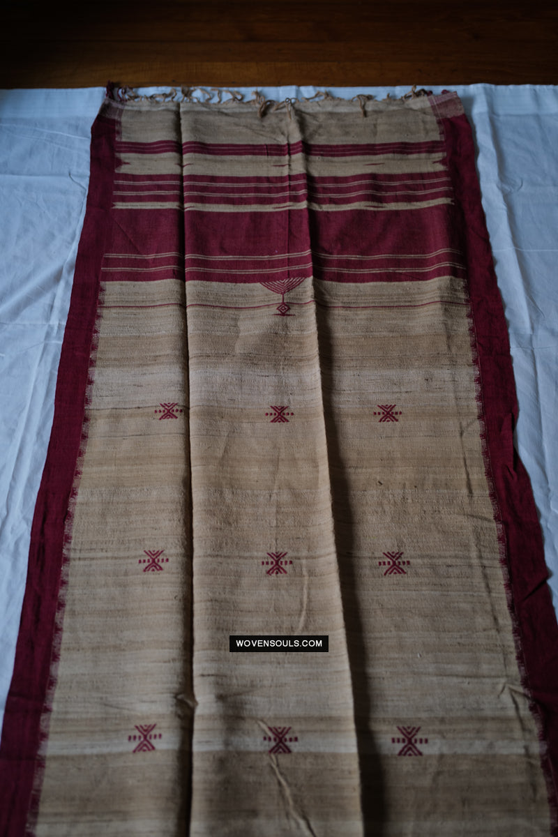 1725 - Orissa Tribal Koraput Kotpad Raw Silk Shawl-WOVENSOULS Antique Textiles &amp; Art Gallery