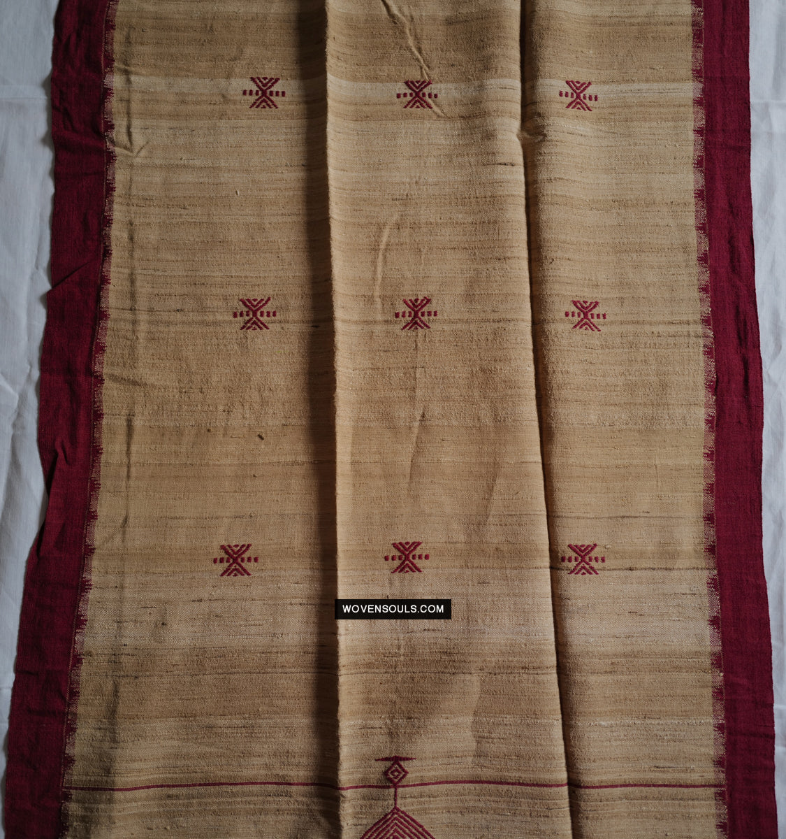 1725 - Orissa Tribal Koraput Kotpad Raw Silk Shawl-WOVENSOULS Antique Textiles &amp; Art Gallery