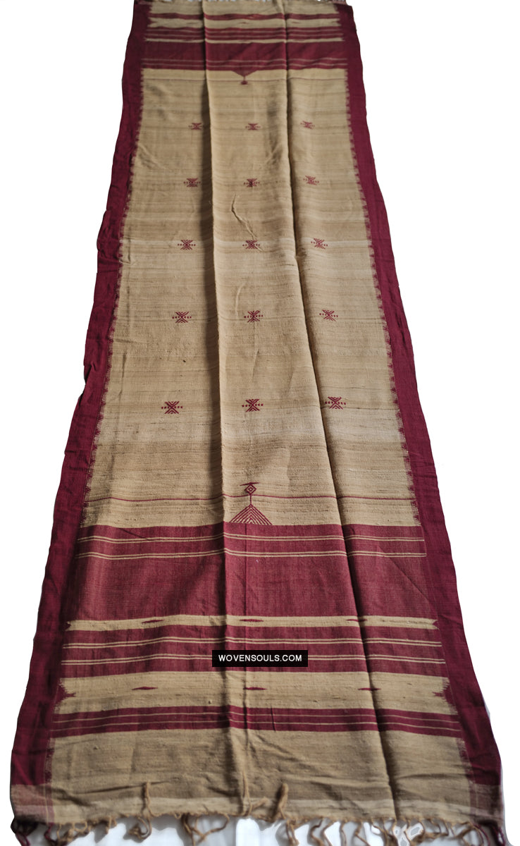 1725 - Orissa Tribal Koraput Kotpad Raw Silk Shawl-WOVENSOULS Antique Textiles &amp; Art Gallery