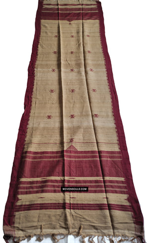1725 - Orissa Tribal Koraput Kotpad Raw Silk Shawl-WOVENSOULS Antique Textiles &amp; Art Gallery