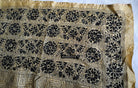 1729 Old Kantha Silk Embroidery Scarf-WOVENSOULS Antique Textiles &amp; Art Gallery