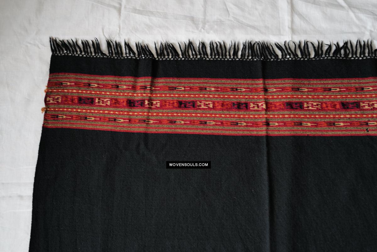 1731 Old Himachal Kinnaur Wool Shawl-WOVENSOULS Antique Textiles &amp; Art Gallery