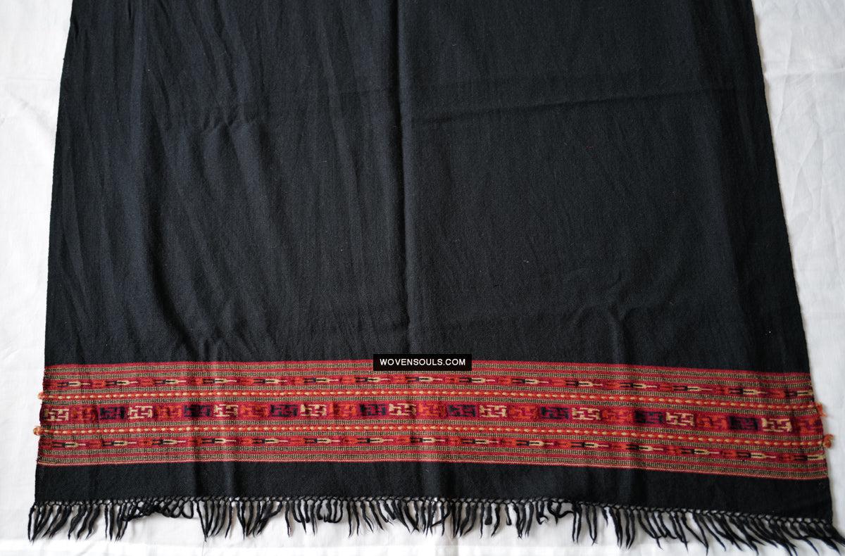 1731 Old Himachal Kinnaur Wool Shawl-WOVENSOULS Antique Textiles &amp; Art Gallery