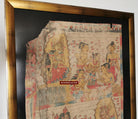 547 PAIR - Rare Fragments of Antique Palindon - Astrological Calendar Painting-WOVENSOULS Antique Textiles &amp; Art Gallery