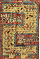 1712 Antique Caucasian Yellow Zileh / Sileh Embroidered Flatweave Soumac Rug-WOVENSOULS Antique Textiles &amp; Art Gallery