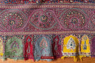 1608 Old Kashmir Silk Embroidered Amli Shawl Rumal-WOVENSOULS Antique Textiles &amp; Art Gallery