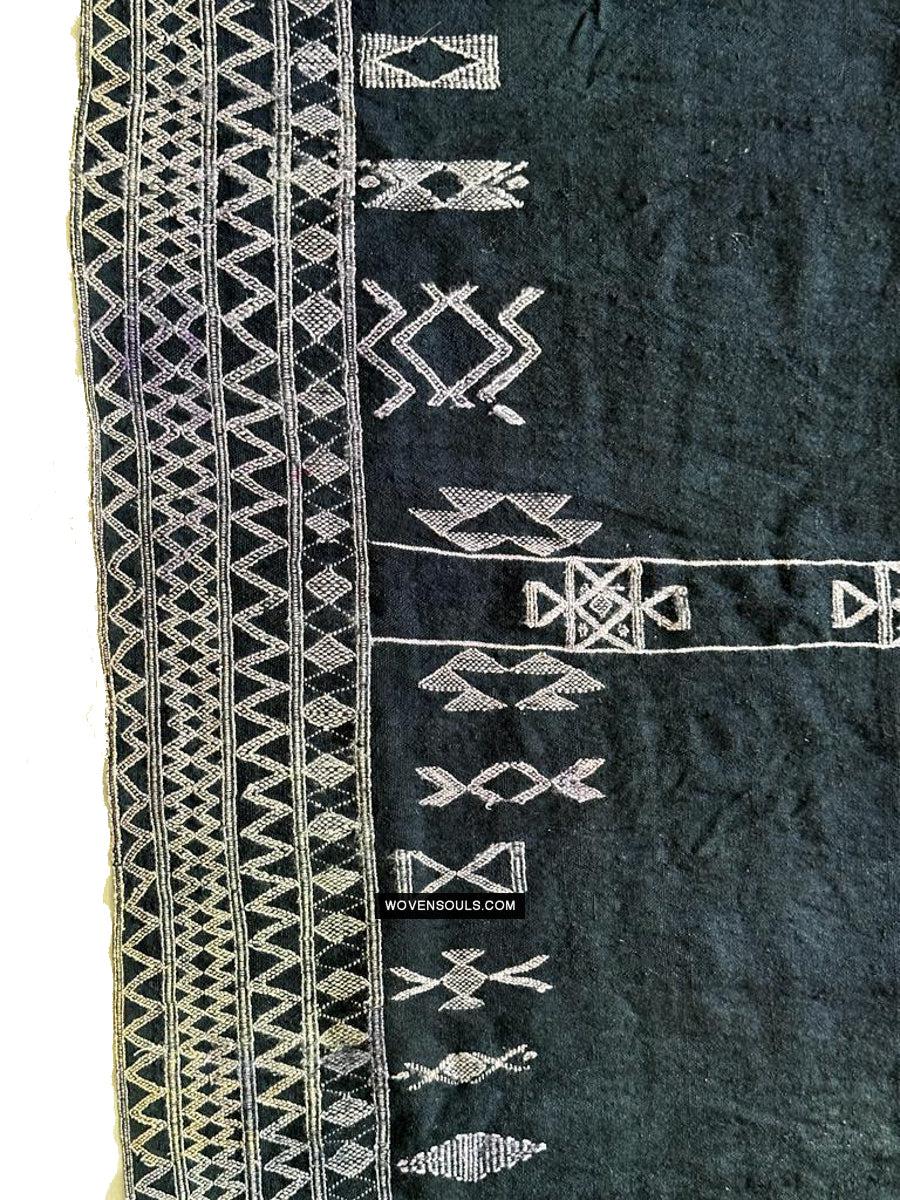 1688 SOLD Antique Mahmoudi Blue Bakhnoug Shawl - Textile Art Masterpiece-WOVENSOULS Antique Textiles &amp; Art Gallery