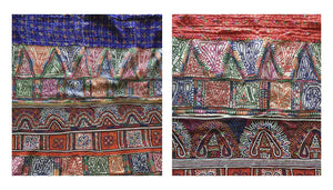 965 Pair of Quilted Textile Panels - Vintage Rabari Embroidery from Gujarat-WOVENSOULS Antique Textiles &amp; Art Gallery