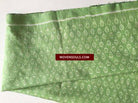 E125 HANDWOVEN IKAT SILK SCARF CRAVAT STOLE - ELEGANT CLASSY GREEN-WOVENSOULS-Antique-Vintage-Textiles-Art-Decor