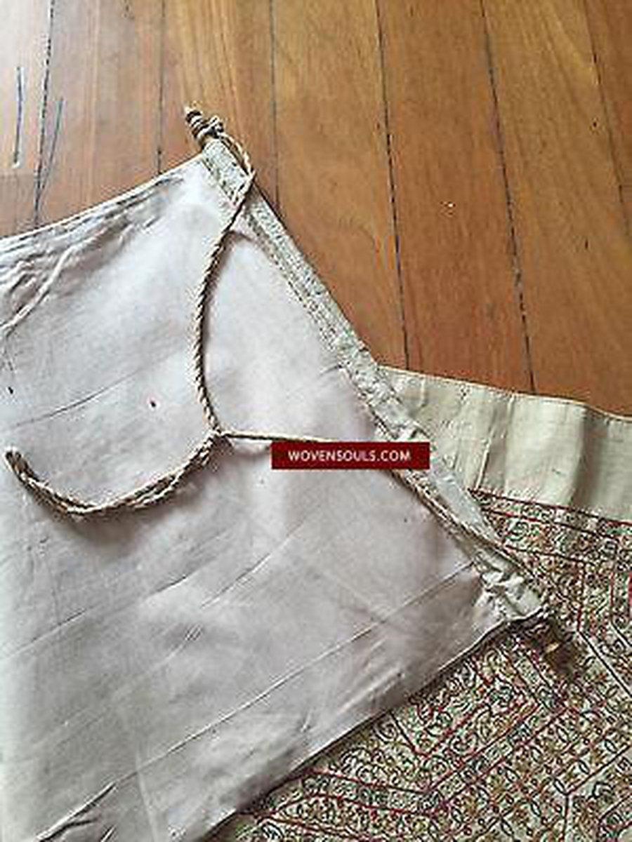 E143 VINTAGE ORISSA EMBROIDERY ON SILK HOME DECOR PANEL - NOW NO LONGER MADE-WOVENSOULS-Antique-Vintage-Textiles-Art-Decor