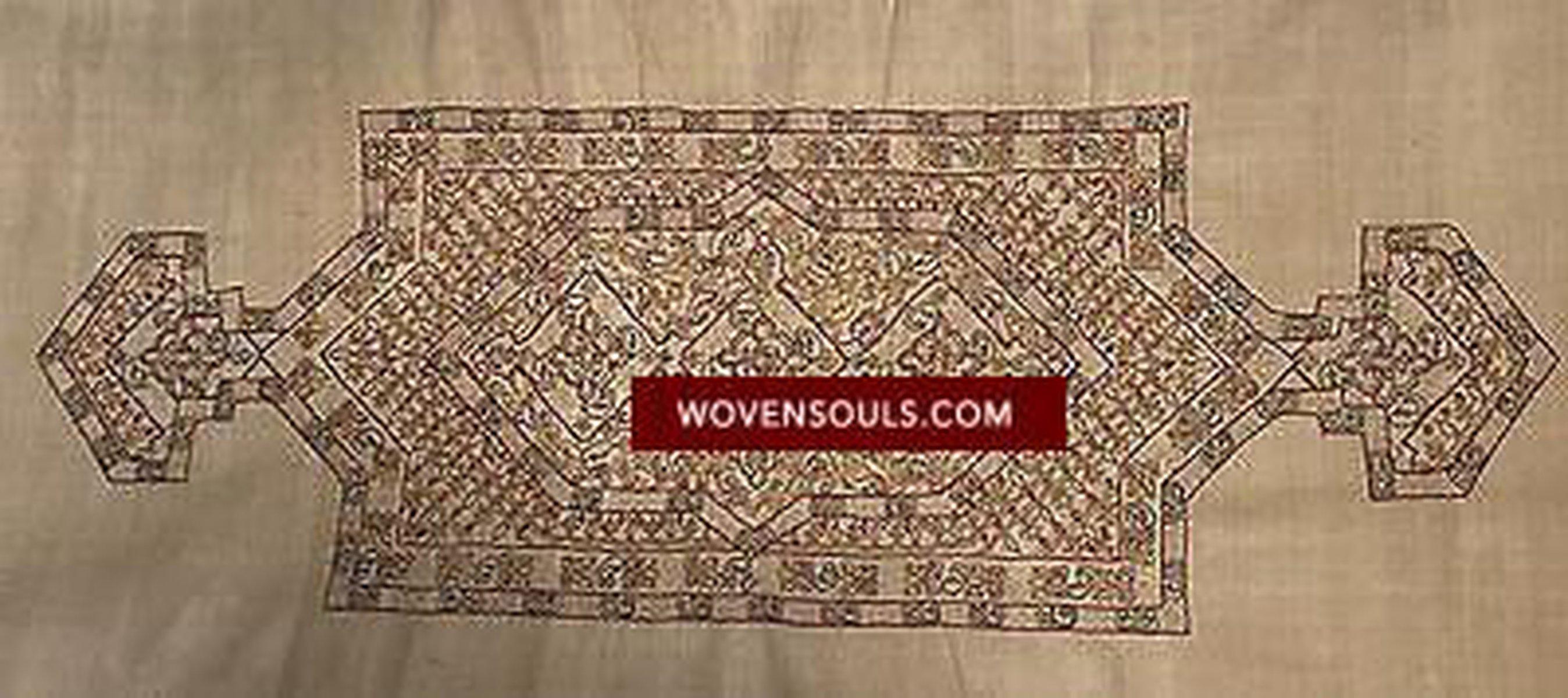 E143 VINTAGE ORISSA EMBROIDERY ON SILK HOME DECOR PANEL - NOW NO LONGER MADE-WOVENSOULS-Antique-Vintage-Textiles-Art-Decor