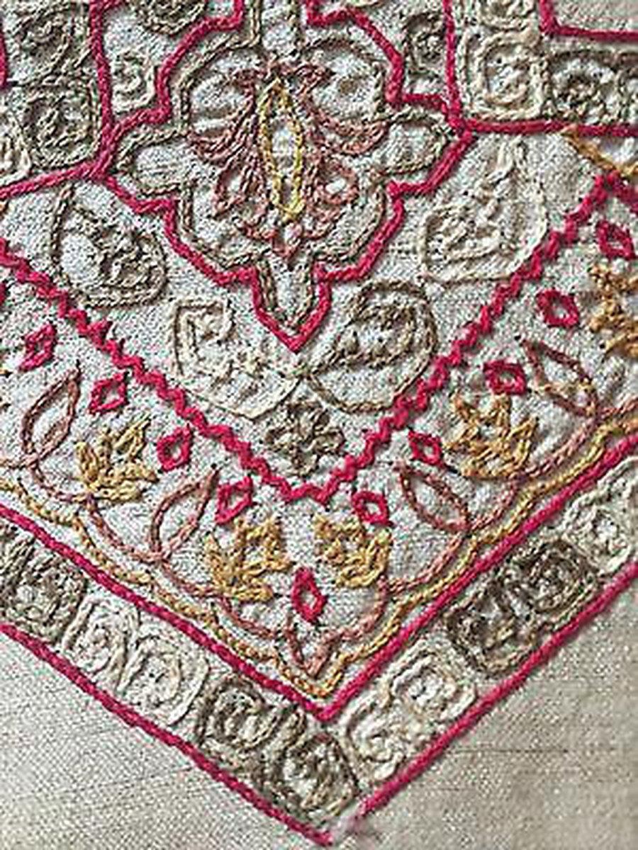E143 VINTAGE ORISSA EMBROIDERY ON SILK HOME DECOR PANEL - NOW NO LONGER MADE-WOVENSOULS-Antique-Vintage-Textiles-Art-Decor