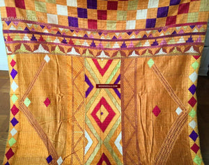 Lot 11 - 814 Phulkari Bagh Textile - Rare Pattern SOLD-WOVENSOULS-Antique-Vintage-Textiles-Art-Decor