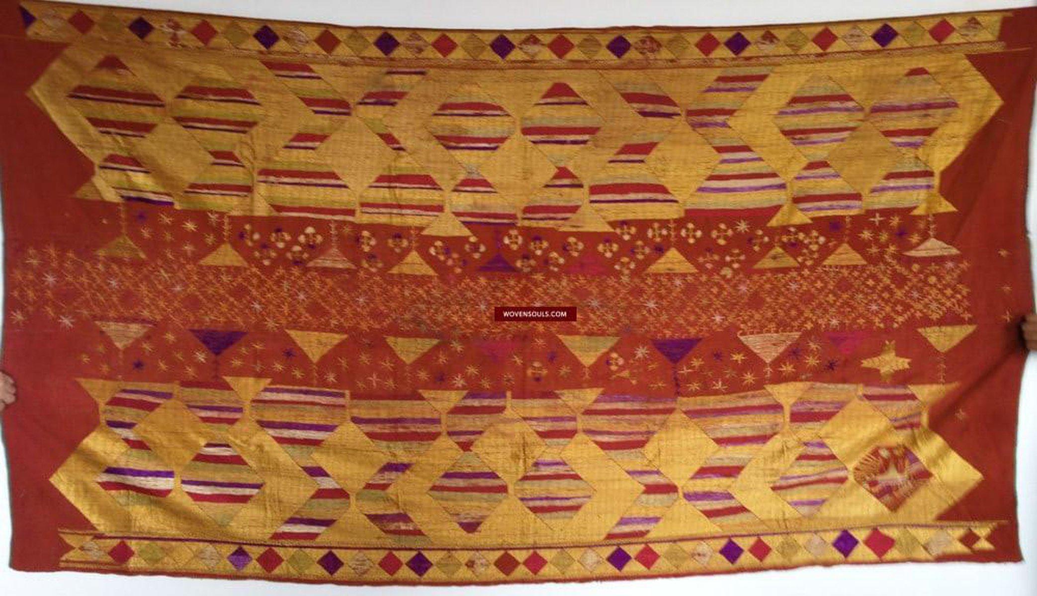 LOT 18 - 714 Sarpallu Phulkari Bagh SOLD-WOVENSOULS-Antique-Vintage-Textiles-Art-Decor